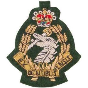 RADC Officers Cloth Cap Badge in Green